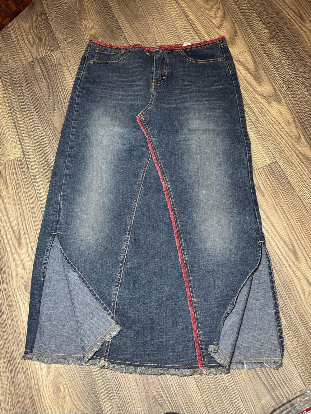 vintage y2k unionbay long denim maxi skirt